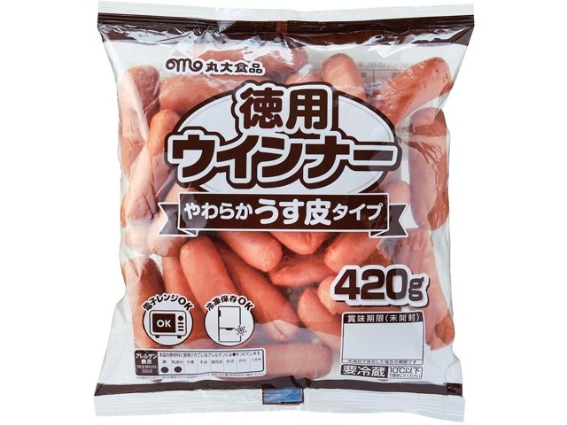 ペンギンウインナー様用 丸大食品 徳用ウインナー やわらかうす皮タイプ 420g| コープ