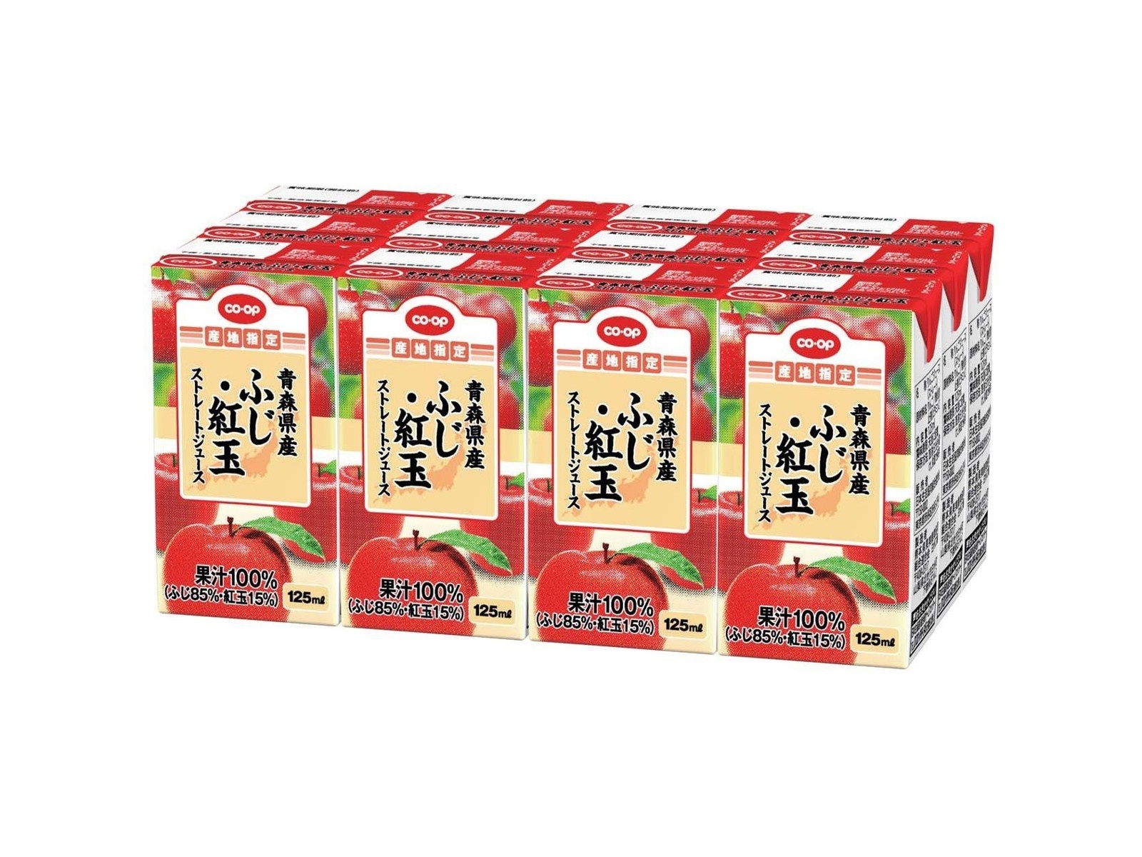 CO・OP 青森県産ふじ・紅玉ストレートジュース 1箱（125ml×12本